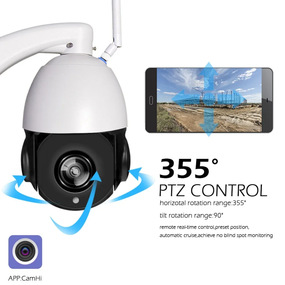 YSA HD 1080P PTZ IP Камера уличная Высокоскоростная купольная камера безопасности Wifi камера 2MP 22X оптический зум Водонепроницаемая Onvif камера ночного видеонаблюдения