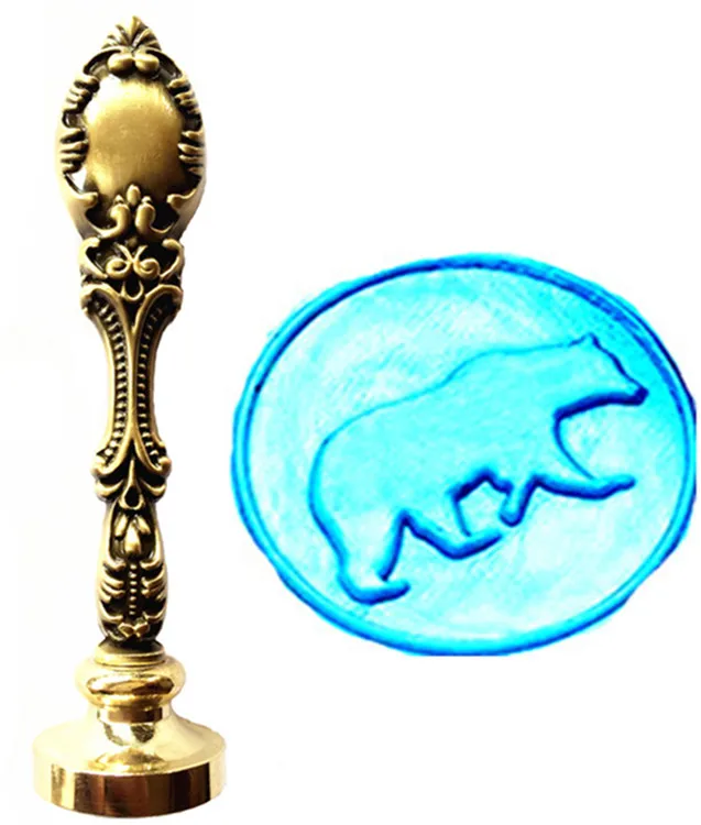 Винтажный милый медвежонок на заказ логотип роскошное восковое уплотнение штамп