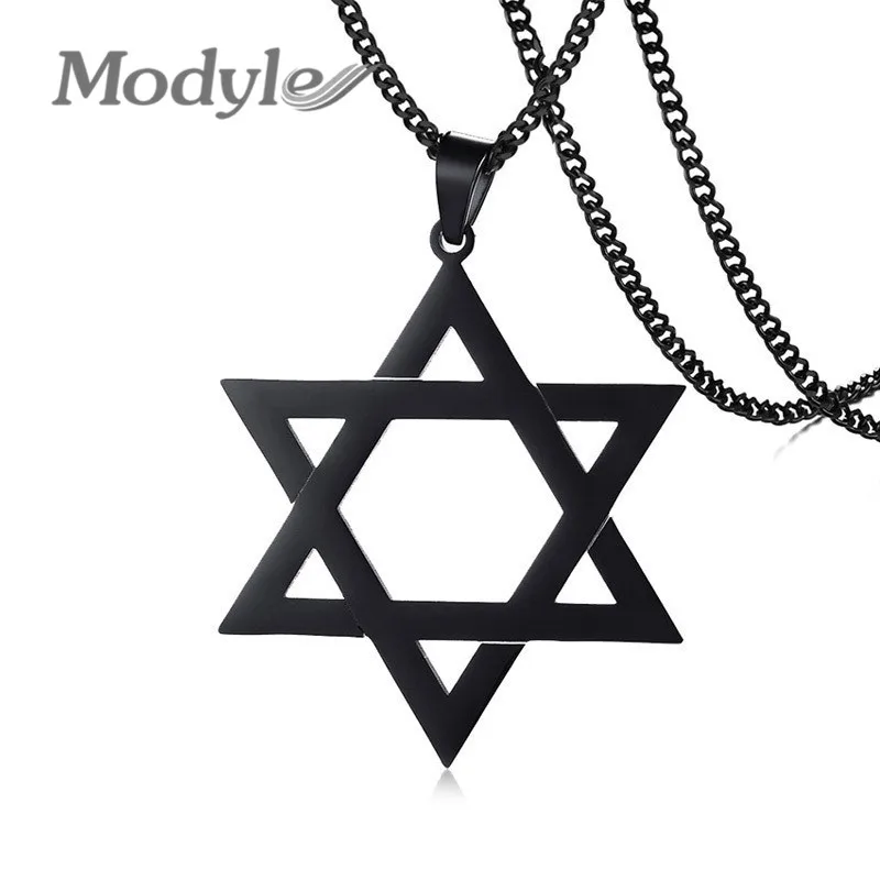 Modyle 2020 Новая Черная Звезда Давида кулон ожерелье ювелирные изделия для мужчин из