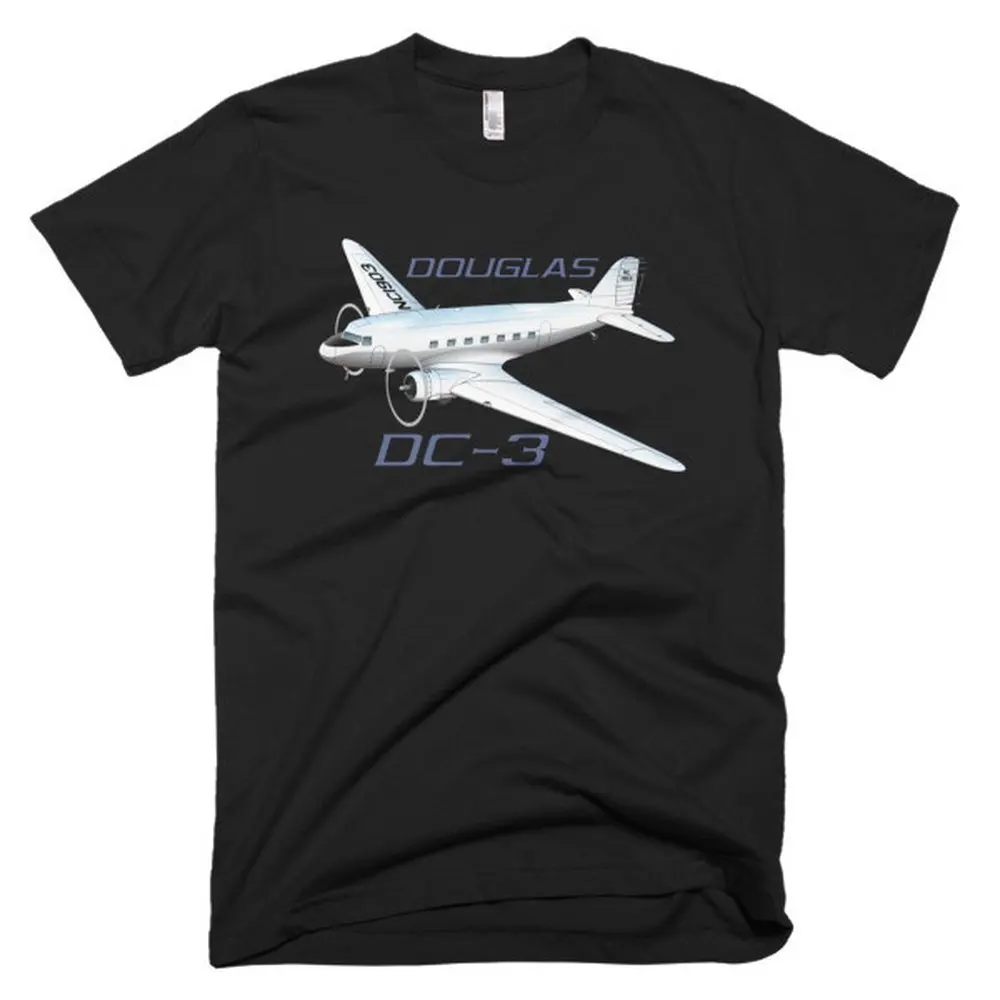 

Douglas Dc-3 Custom Airplane T-Shirt - Personalized with Your Name Hot Summer Cotton Men T-Shirt High Quality Men Cool Tees Tops