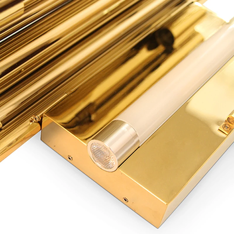 FUMAT Modern Nordic Wall Lamp Bedroom Bedside Light Mounted Fixtures Gold Sconce Pipe Organ Brubeck | Лампы и освещение
