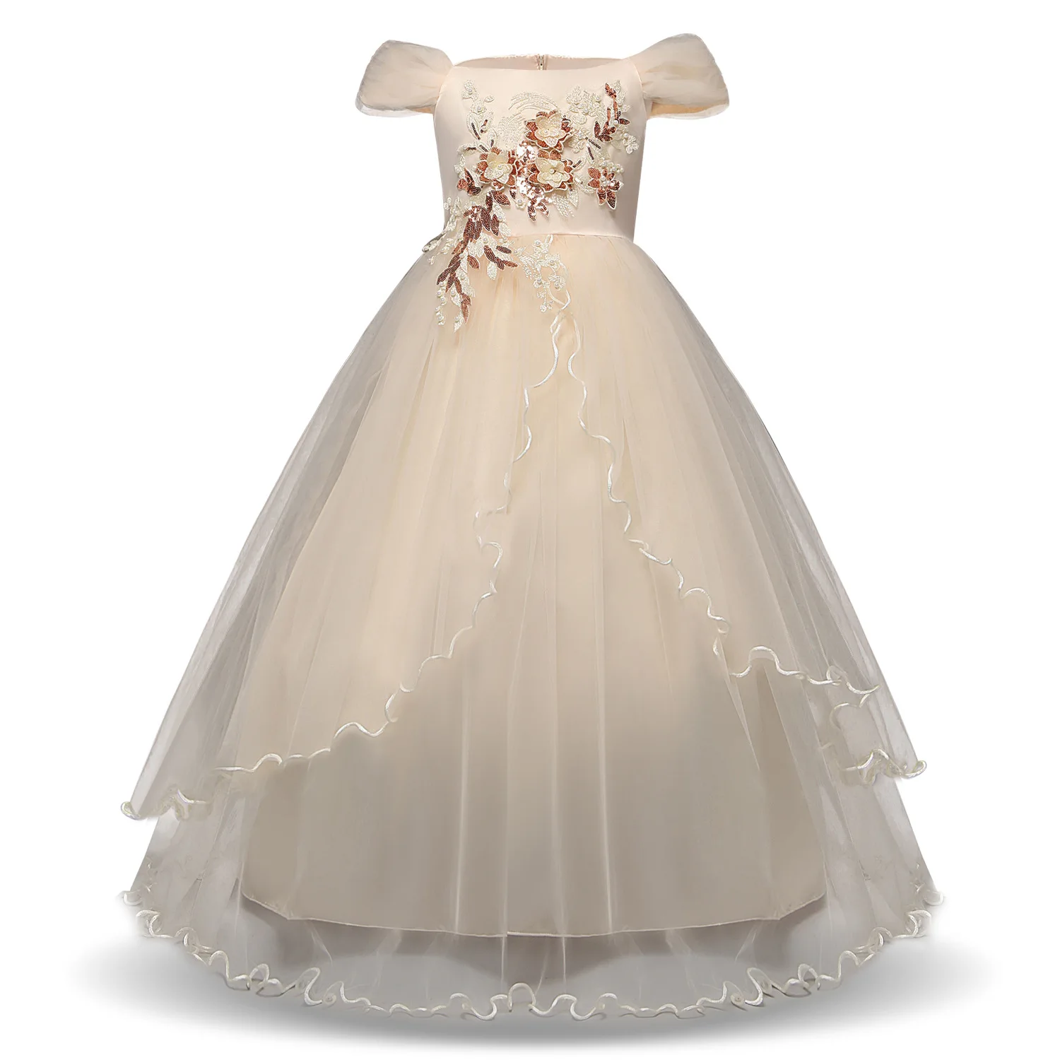 

Girl Party Dress 2019 Summer Kids Dresses For Girls Ankle-Length Evening Wedding Dress Costume Elegant Princess Dress Vestido