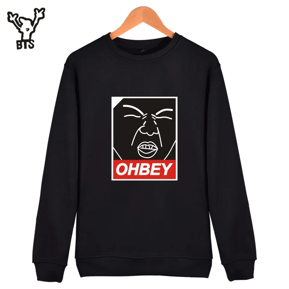 Толстовка с принтом EXO Kpop OHBEY для мужчин и женщин толстовки капюшоном в стиле хип