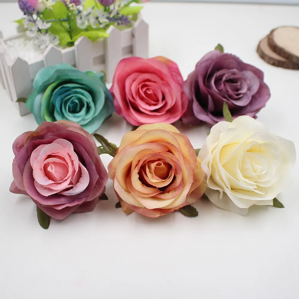 Искусственные шелковые цветы с розами 20 шт./лот для свадебного украшения