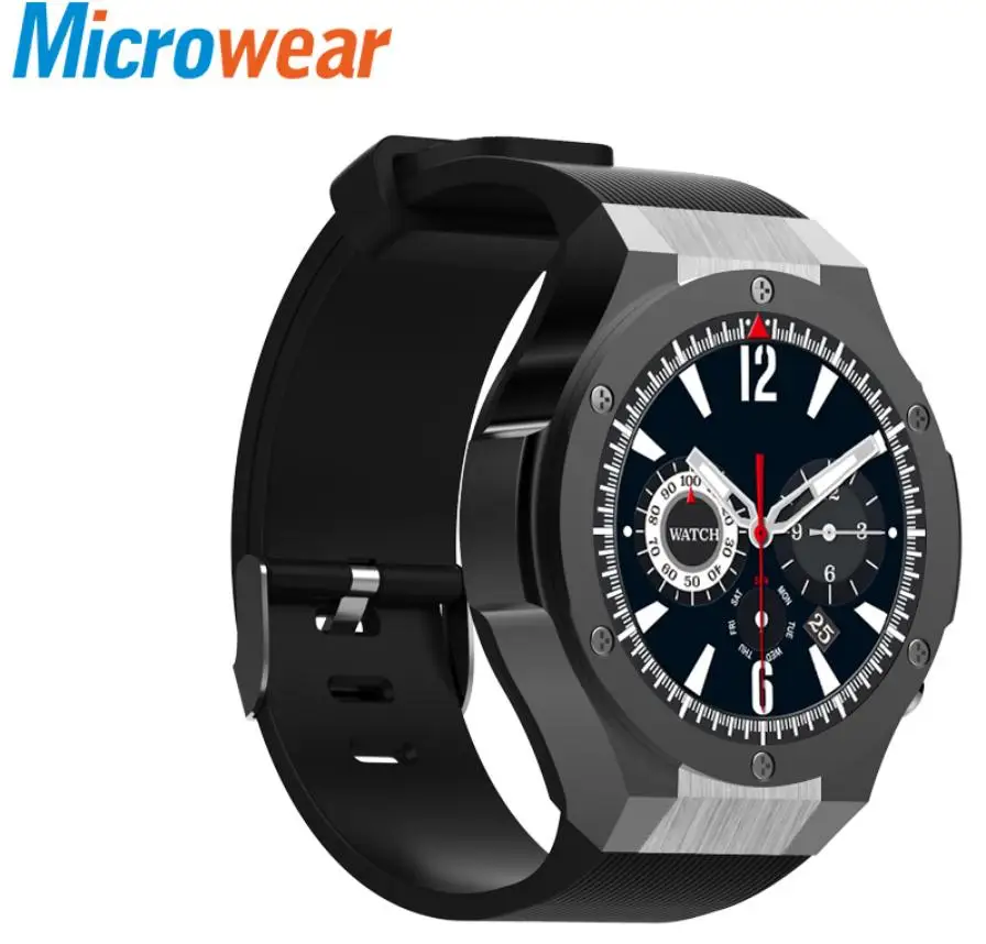 Microwear H2 android ios 1 г + 16 ГБ Смарт часы 39 дюймов mtk6580 SmartWatch телефон Wi Fi gps 4 ядра 5.0MP Камера