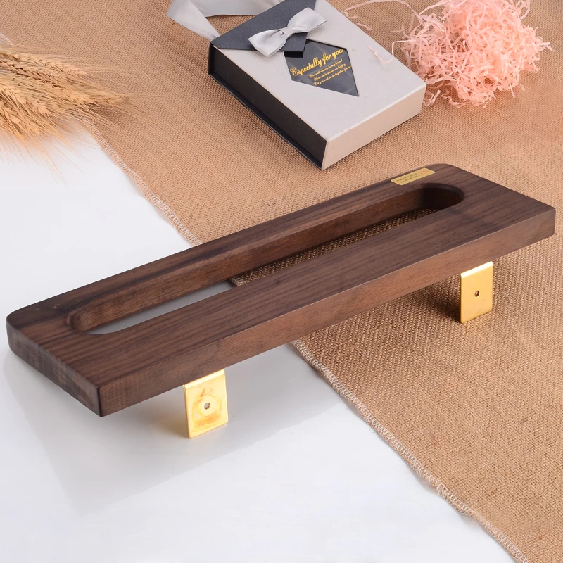 Держатель-кольцо для полотенец в ванную комнату латунный деревянный настенный