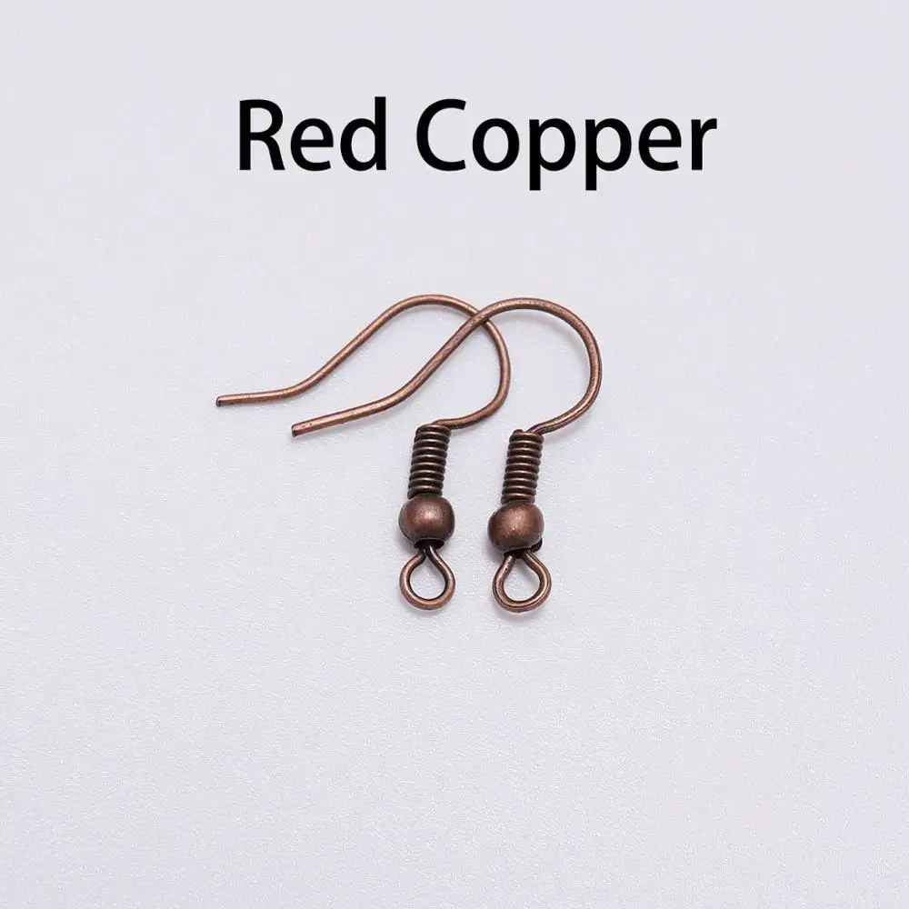 Red copper 100 шт./лот 20x17 мм DIY серьги провода серьги-Крючки для изготовления ювелирных изделий Аксессуары Железный крючок ювелирные изделия из серебра - Цвет: Red copper