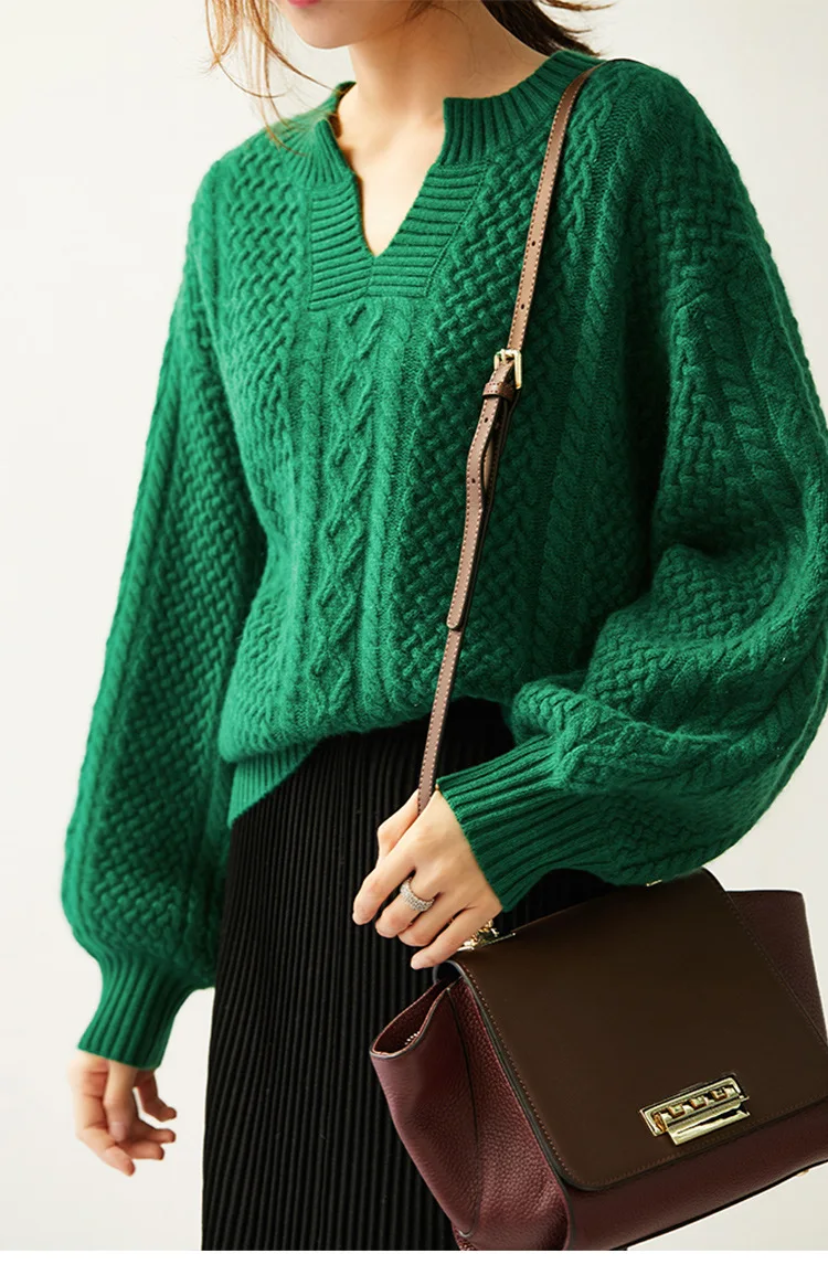 Fashion Womens Sweater Autumn Winter Cashmere Sweater Woman Loose V-Neck Sweaters And Pullovers Bottoming Shirt Plus Size