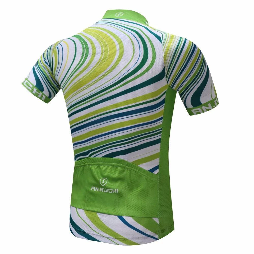 Green Stripe Design Men Cycling Jersey 2018 Short Riding Bicycle Clothing Sport Jerseys Customized/Wholesale Service | Спорт и