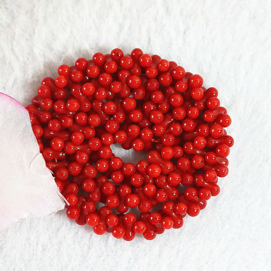 

Nastural red coral 4x9mm bone shape round loose beads diy jewelry 15" B660