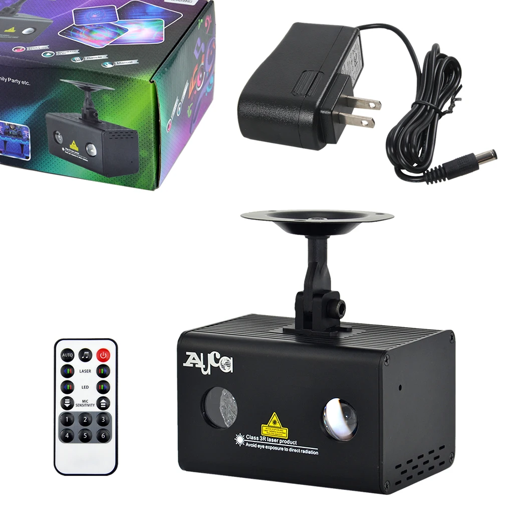 

AUCD Mini Remote Galaxy Star RG Laser Projector Lights Mix Aurora RGB LED Effect Beam Lamp Home Party DJ Show Lighting LL-100RG