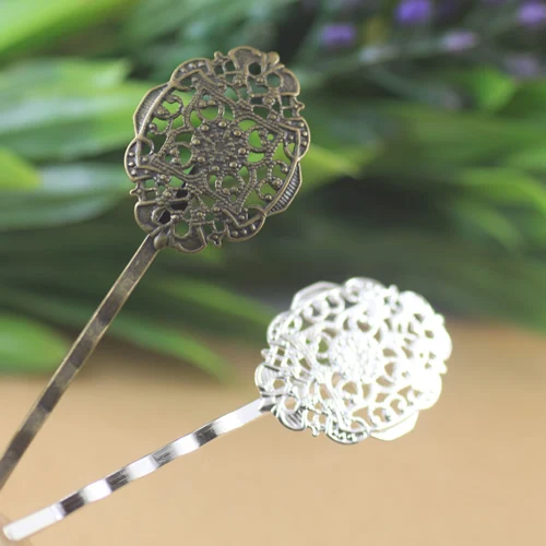 Заколки невидимки пустые винтажные 20 х27 мм|hairpin base|hair clip findingsaccessories jewelry |
