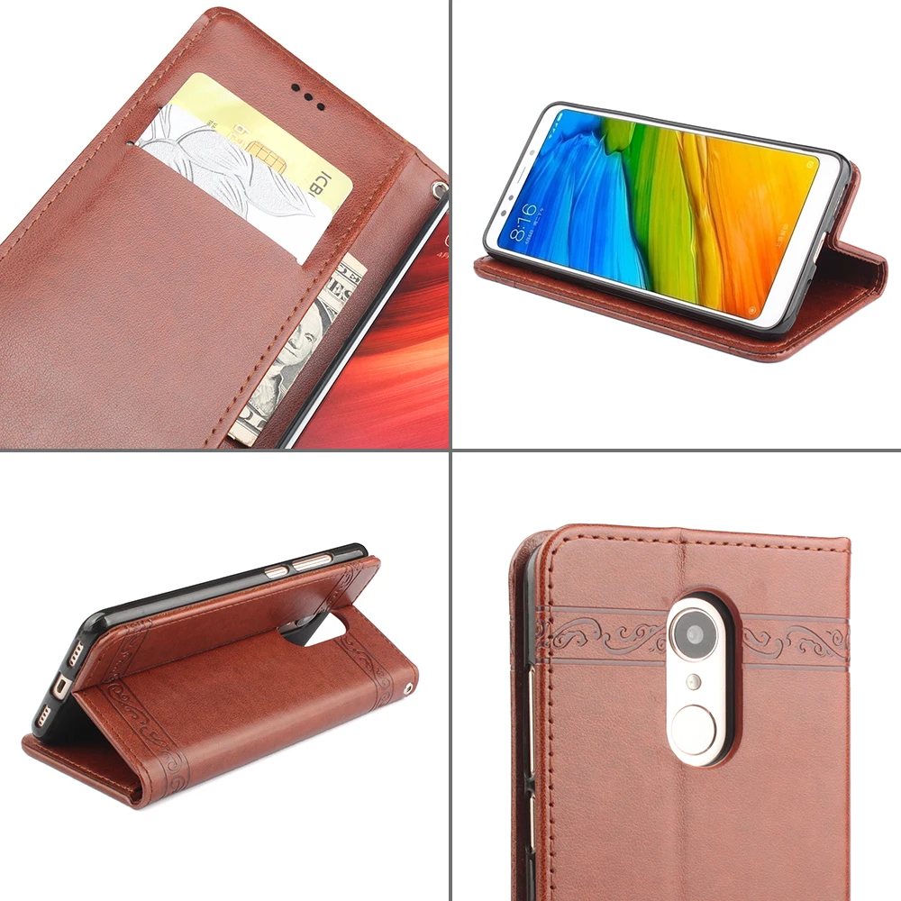 Xiaomi Redmi 5 Case Flip PU Leather for Book Stand Wallet Cover Xiomi Funda Phone Capa 2018 New | Мобильные телефоны и