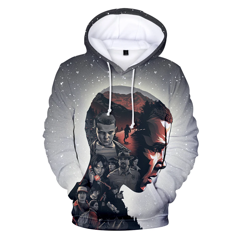 

2019 Hot 3D Hoodie Stranger Things Season 3 Sweatshirt TV series Stranger Things 3D Print Winter Warm Hoodies