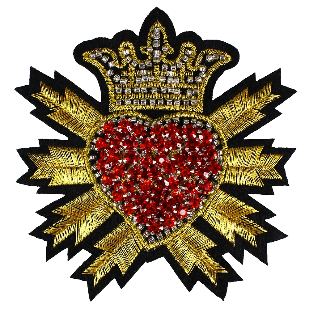 10 шт. вышивка с бусинами и красными бриллиантами|embroidery applique|applique sewpatch gold |