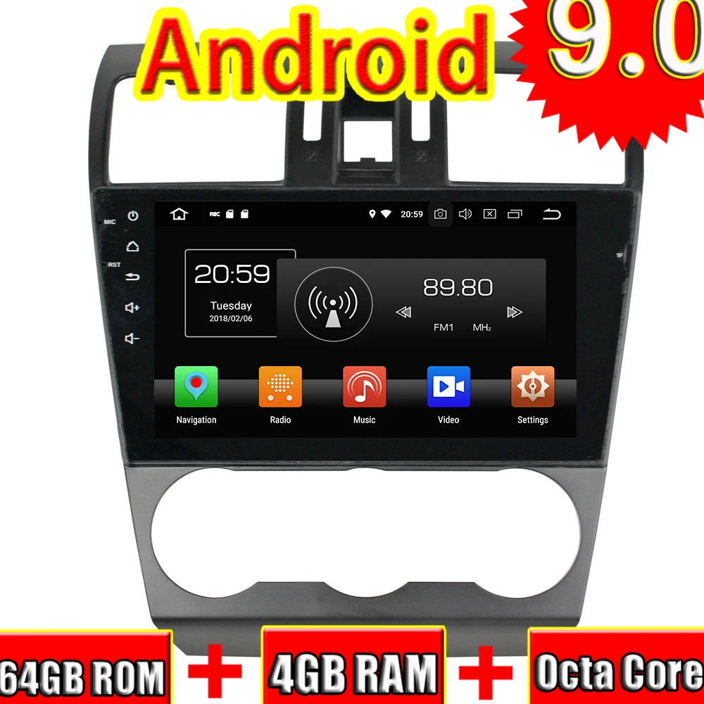

Topnavi Android 9,0 автомобильный головный блок Авто плеер для Subaru Forester 2013 2014 2015 аудио Радио стерео 2 DIN GPS навигация без DVD