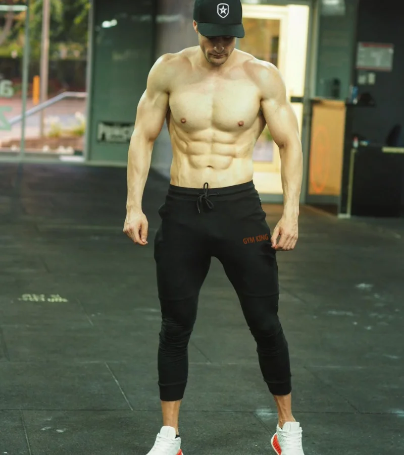 Новинка, мужские хлопковые спортивные штаны для бега, Осень-зима, мужские спортивные штаны для фитнеса, бодибилдинга, тренировок, мужские повседневные брюки-карандаш