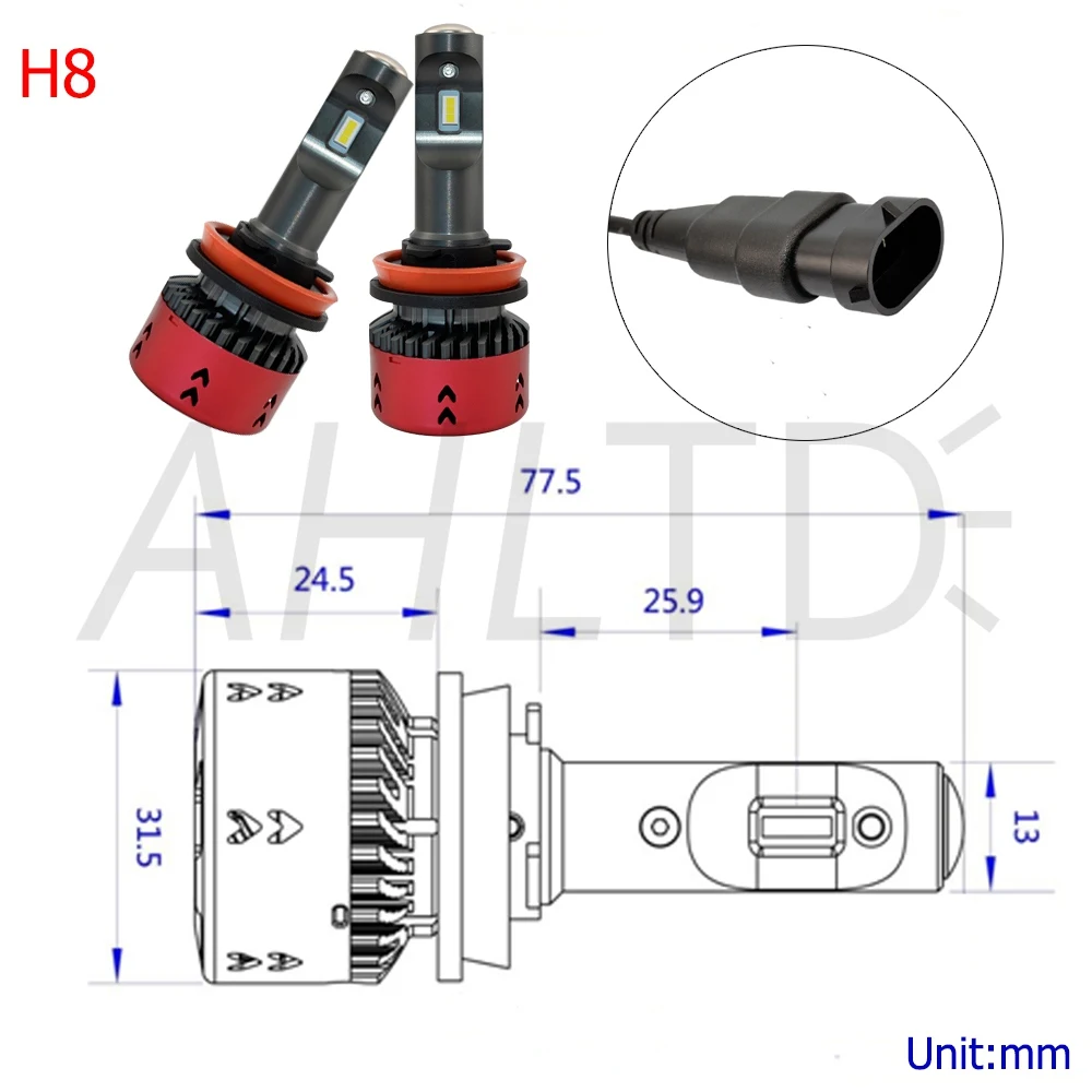 2X S6 авто светодиодный фар H8 H7 H11 9005 H4/HB2 9006/HB4 5202 72 Вт/заданная величина 6000lm12V лампа светодиодная фара для автомобиля со светодиодными кристаллами для dodge ram 1500