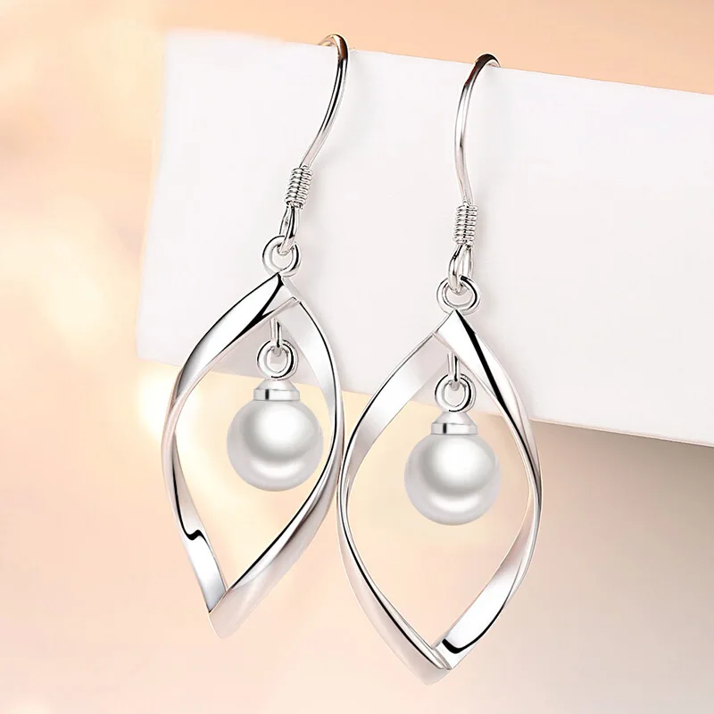 earrings girl rotating pearl south Korean style joker simple student long ear line fringe earring | Украшения и аксессуары