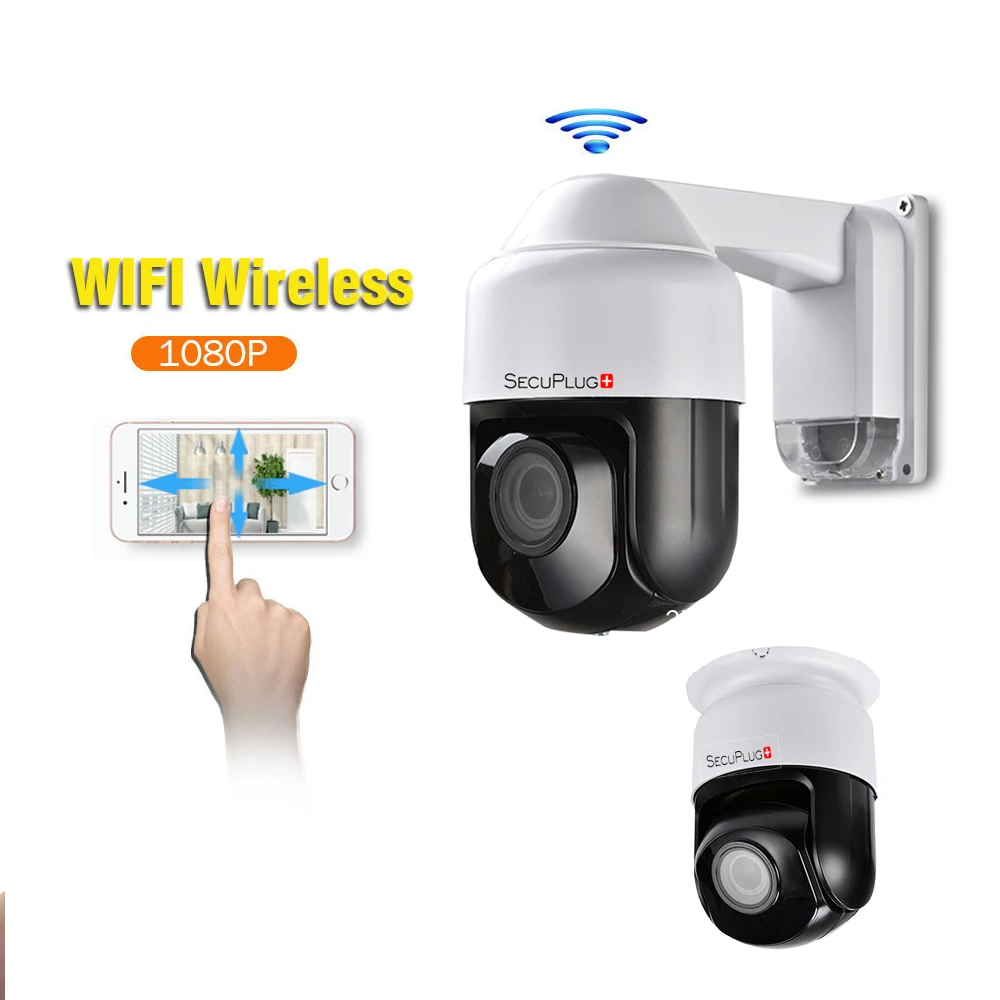Беспроводная Wi Fi PTZ IP камера безопасности HD 1080P 4 кратный зум P2P IP66 128G SD MAX Audio|Камеры