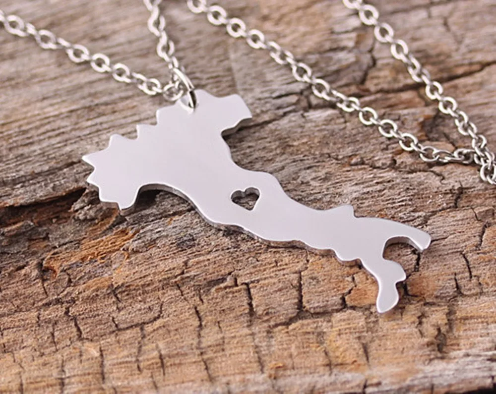 2017 модное ожерелье с подвеской в виде итальянской карты | Украшения и аксессуары