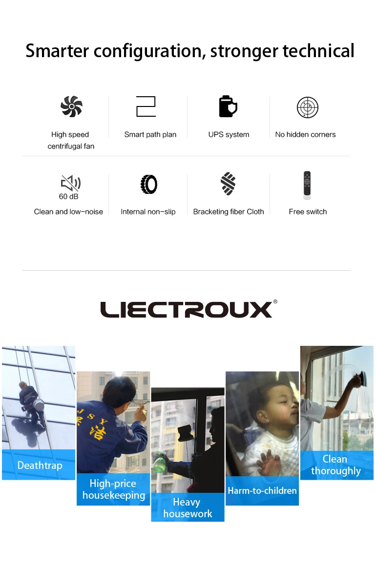 Liectroux X6 Intelligent Window Cleaning Robot Automatic Planned Washer Remote Control Anti Falling Glass Vacuum Cleaner Tool |Пылесосы| |