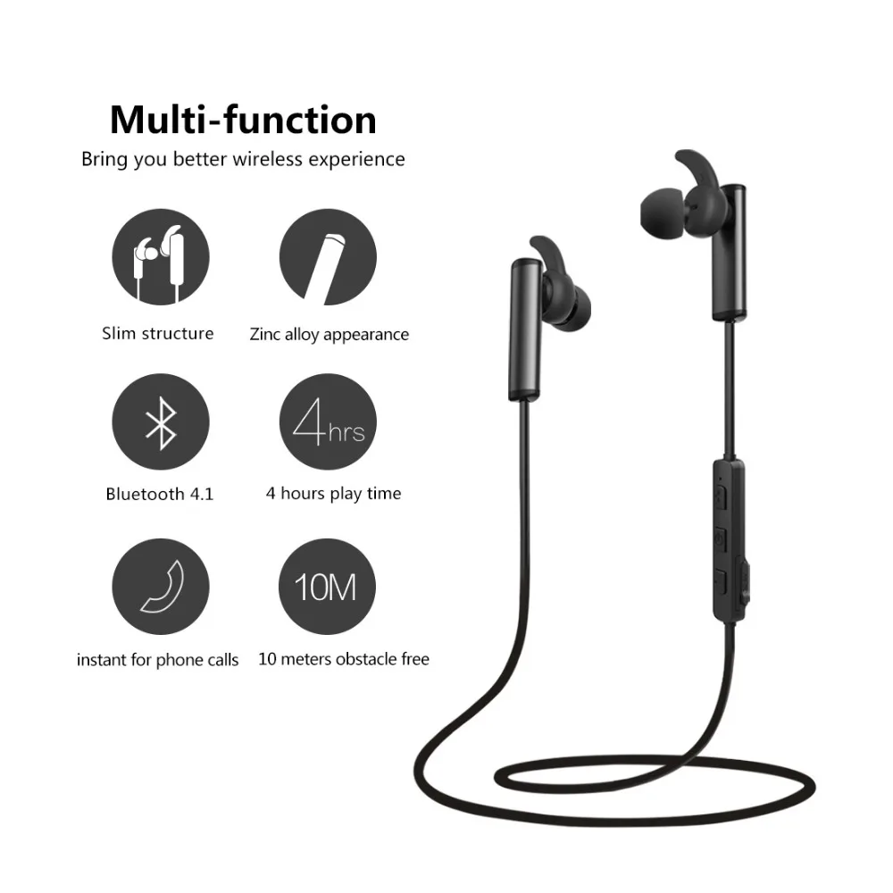 Слог D300S Bluetooth 4 1 Гарнитура Беспроводные спортивные наушники вкладыши с