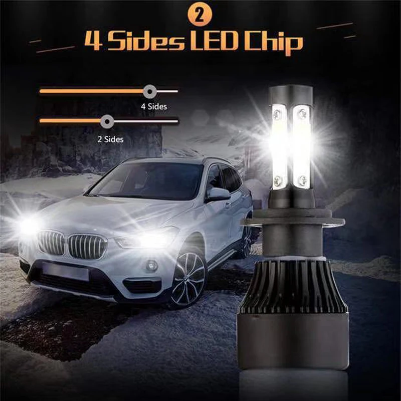 2 предмета H4 Led H7 H11 9004 9007 H13 9005 9006 9012 5202 Авто X7 Автомобильные светодиодные лампы фар