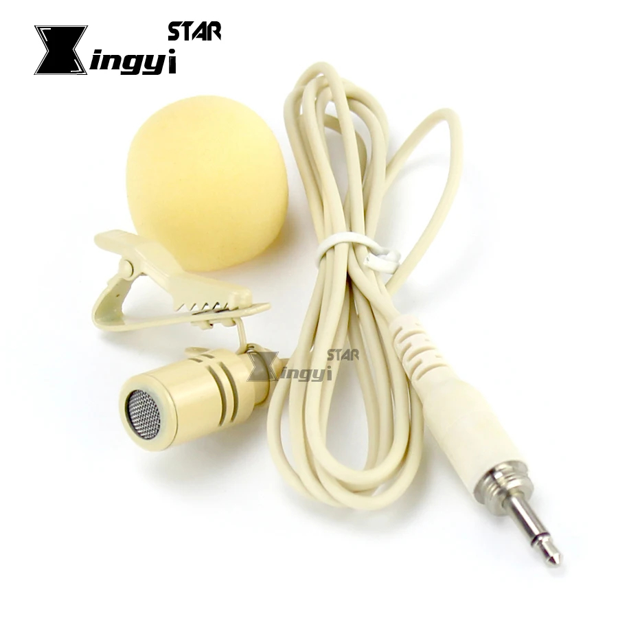 4 шт. бежевый конденсаторный петличный микрофон на зажиме лацкане с винтовой