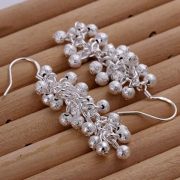 Серьги из серебра 925 пробы, Модные Ювелирные серьги из серебра 925 пробы, матовые ювелирные изделия с виноградом, оптовая продажа, Бесплатная доставка, ttre LE007 (art.: 79054345e) - 79054345e