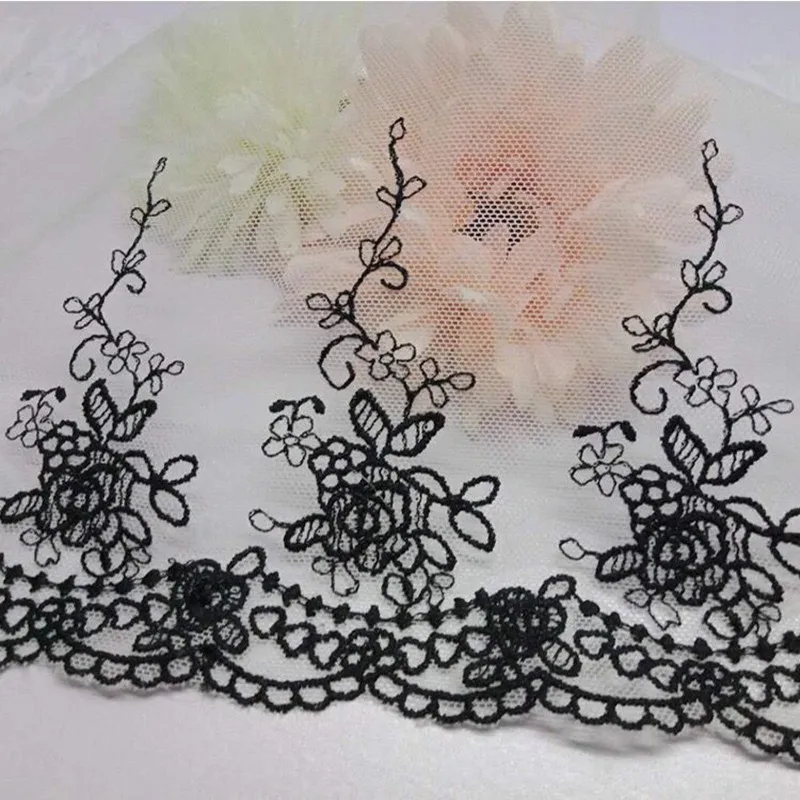 Beautiful 2Yards White Lace Ribbon Wide Embroidered lace trimmings for sewing accessories Wedding Clothing Fabric | Дом и сад