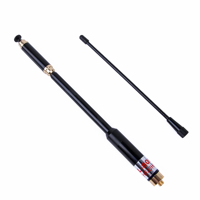 Двойная телескопическая двухдиапазонная антенна VHF UHF AL800 SMA для рации BAOFENG|Рации| |