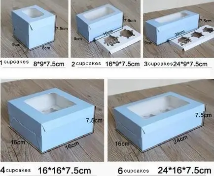 Большая Коричневая упаковка для кексов 6 коробок 8 Подарочная коробка из