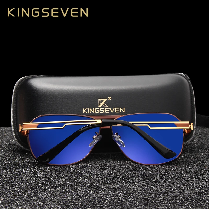 Мужские квадратные солнцезащитные очки KINGSEVEN дизайнерские поляризационные в