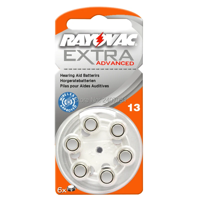 60 шт. батарейки для слуховых аппаратов Rayovac Аккумулятор Zinc Air 13/P13/PR48 BTE. Бесплатная