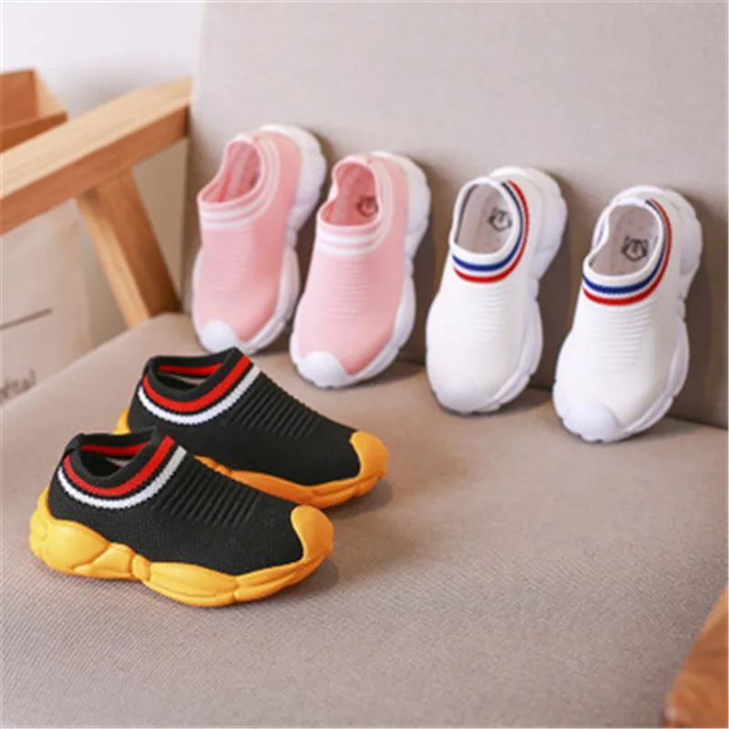 2019 Spring Children Black Casual Fashion Trainer Baby Boy High Top Sneaker Toddler Girl Brand Breathable Sport Shoe S8V49 | Детская