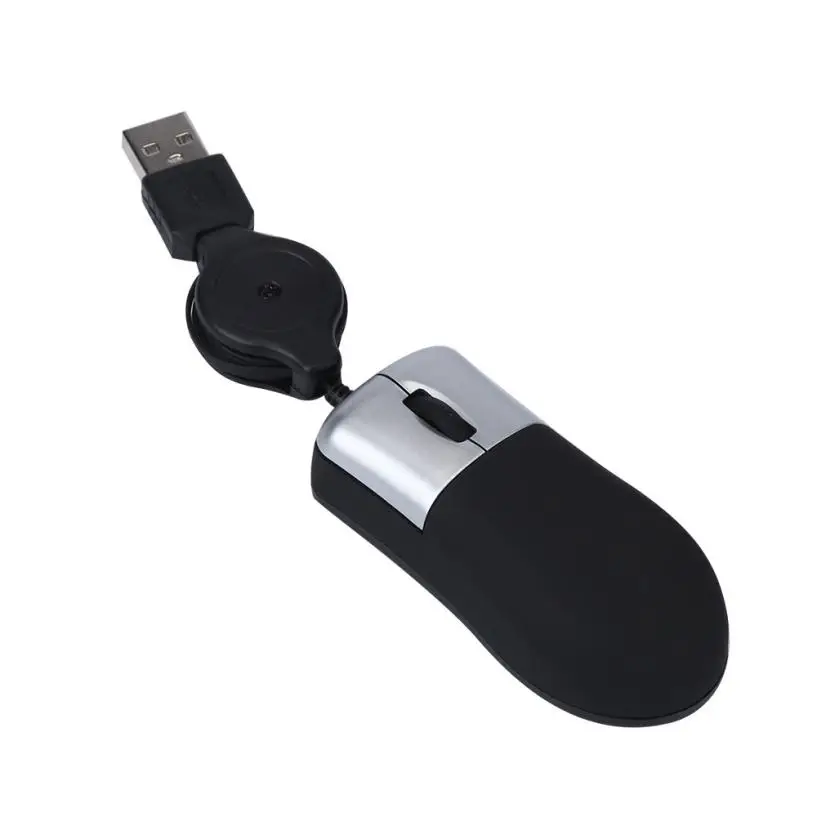 Черный Портативная Мини Проводная USB светодиодный оптическая игровая мышь наивысшего качества 1600 dpi 2 Butttons Мыши для портативных ПК Rato 17July20 - Цвет: Черный