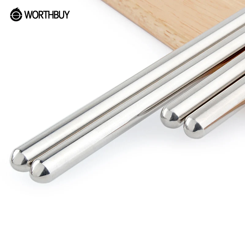 WORTHBUY китайские 304 палочки для еды из нержавеющей стали жарки многоразовые