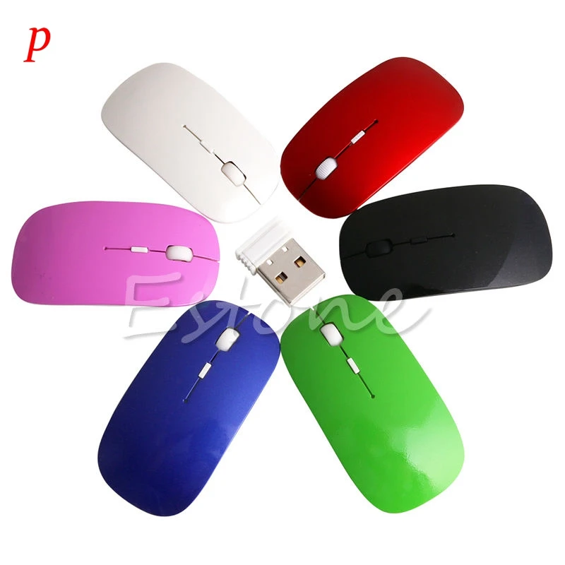 

P TOP SALE!2.4GHz Wireless Ultra Thin Optical Scroll Mouse/Mice +USB Receiver For PC Laptop High Quality Wholesale