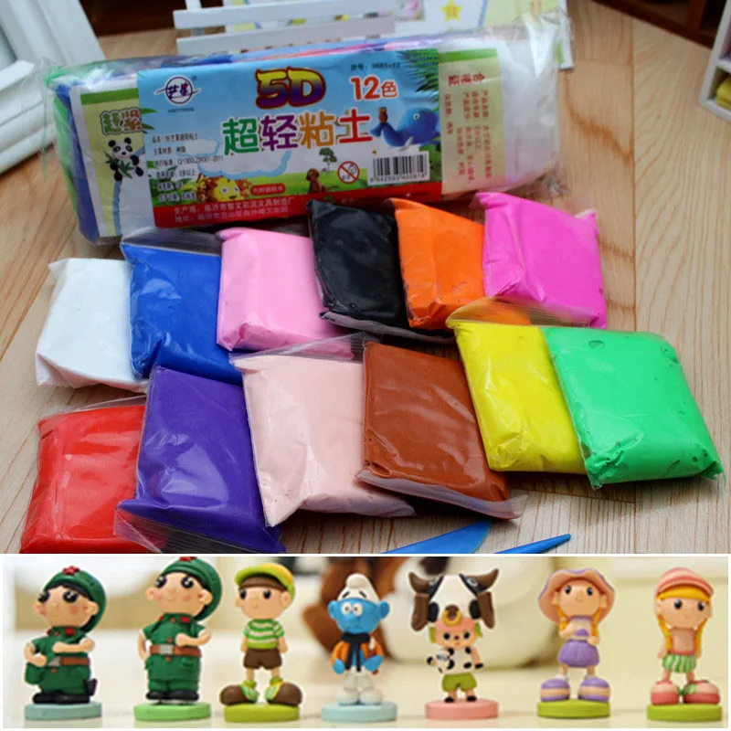 Милый Kawaii креативный 12 цветов DIY 5D глина с инструментами для детей корейский