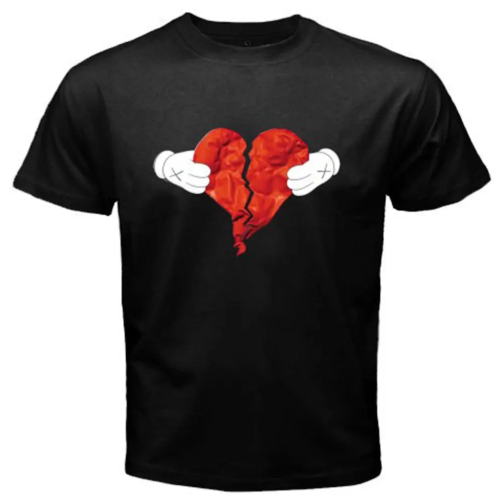 New Kanye West 80's And Heartbreak Album Cover Men's Black T-Shirt Size S-3XL | Мужская одежда