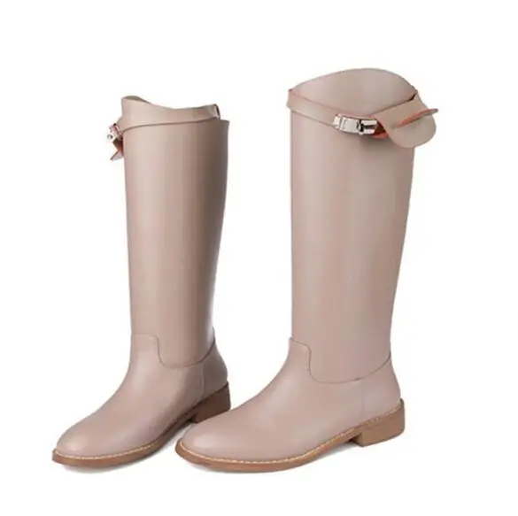 Botines Mujer 2018 Сезон весна лето Ботинки с высоким голенищем коричневого и серого