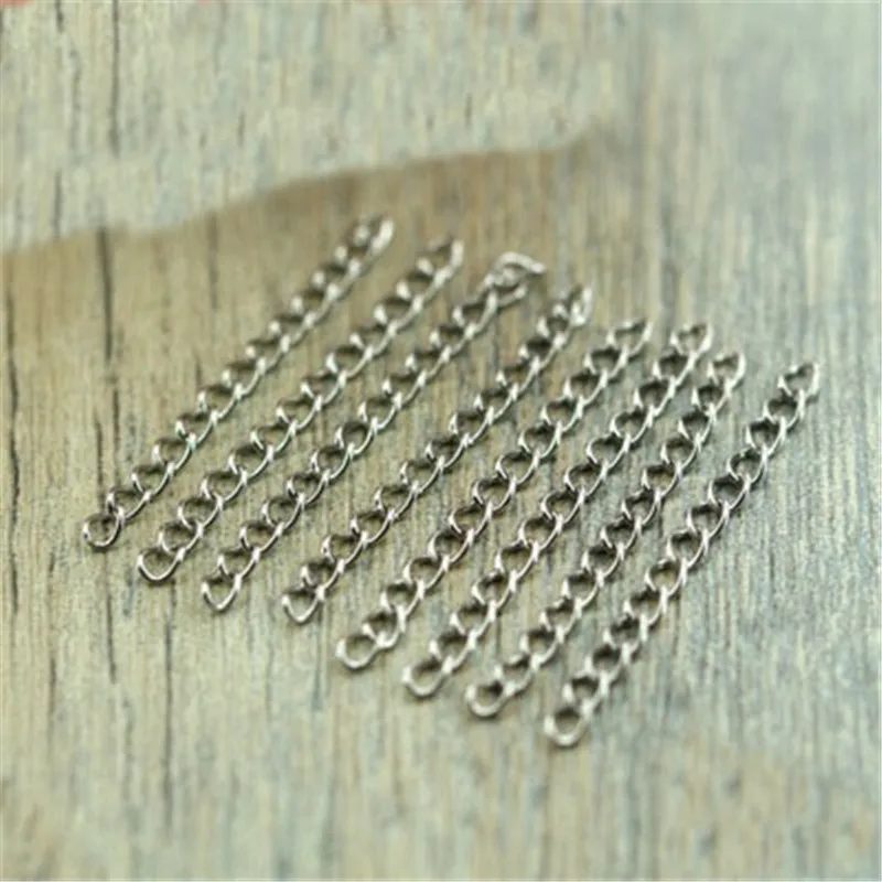 

ACLOVEX 20pcs/lot Stainless Steel Extender Chains Silver Tone Bracelet Necklace Extension Chain For Diy Jewelry Making Findings