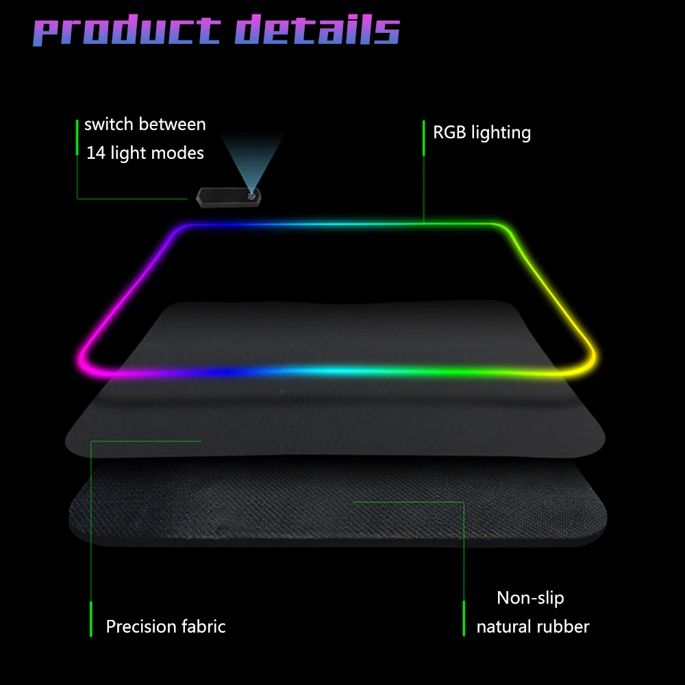 RGB коврик для мыши игровой большой геймерский супер размер XXL игровые коврики