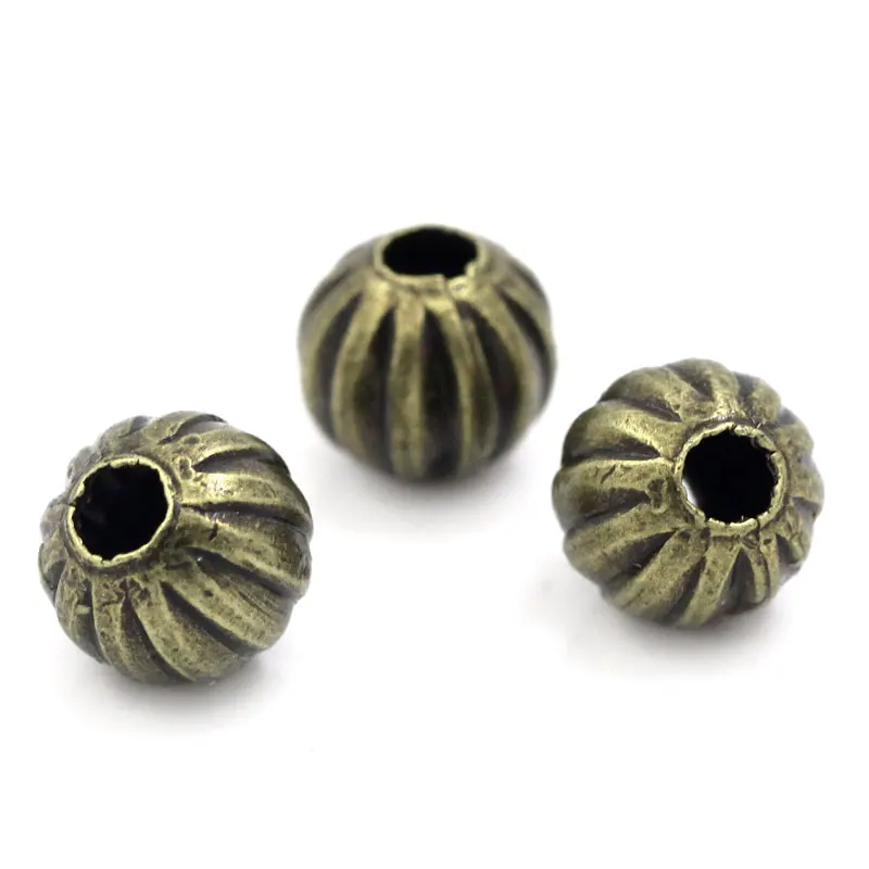 Новинка 2019 200 шт. круглые металлические бусины-разделители в форме тыквы диаметр 6