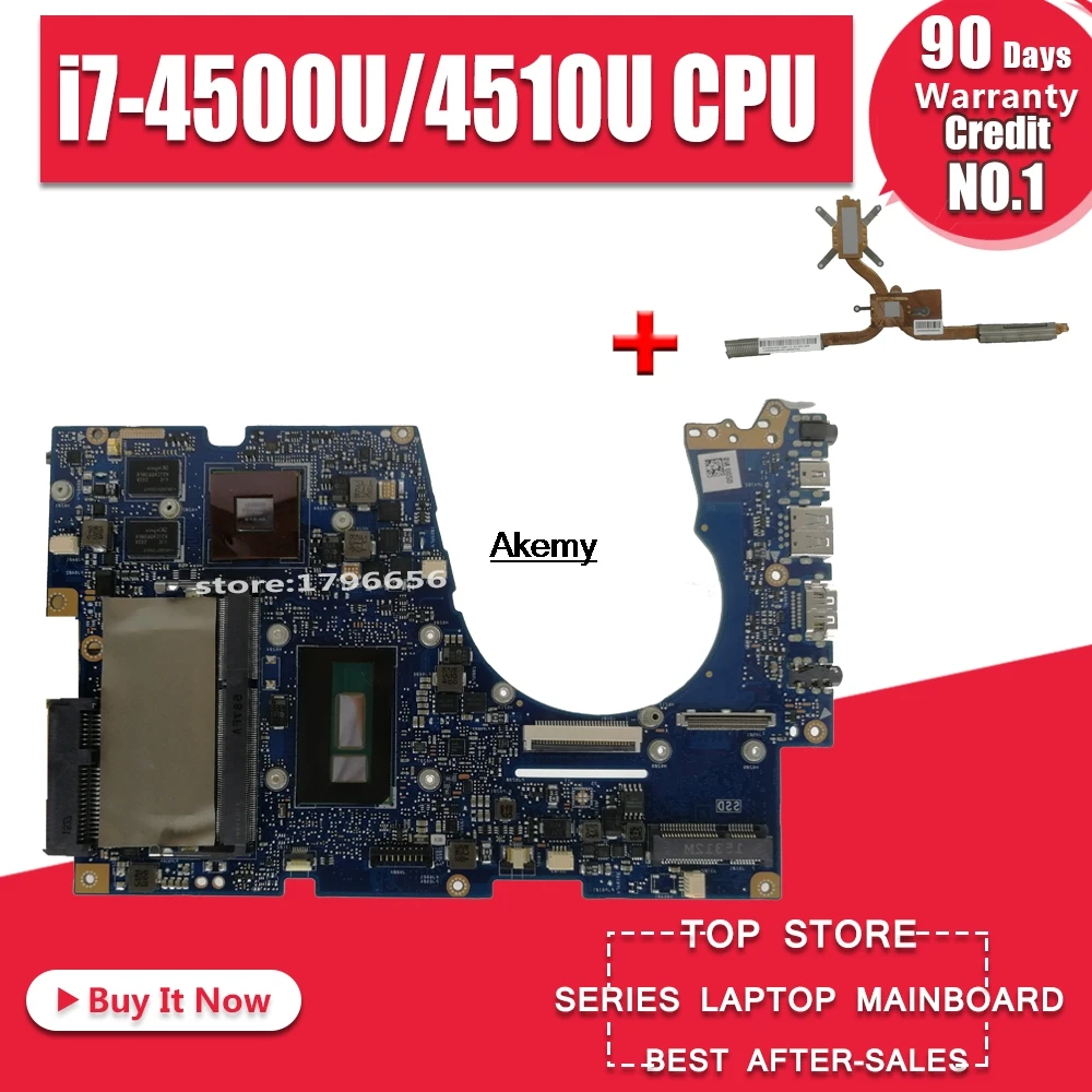 Для ASUS UX303UB UX303U UX303UB U303U материнская плата для ноутбука тест ОК GT840M 4 Гб ram i7-4500U/4510U cpu sed-Heatsink