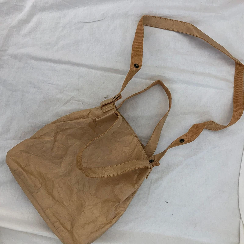 5PCS / LOT Brown Kraft Paper Bags Recyclable Shopping Female Handbags Shoulder Tote Bag Women | Багаж и сумки