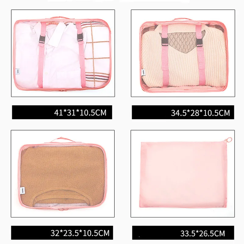 7 шт./лот Мужская и Женская дорожная сумка Нижнее белье Одежда аккуратный чемодан