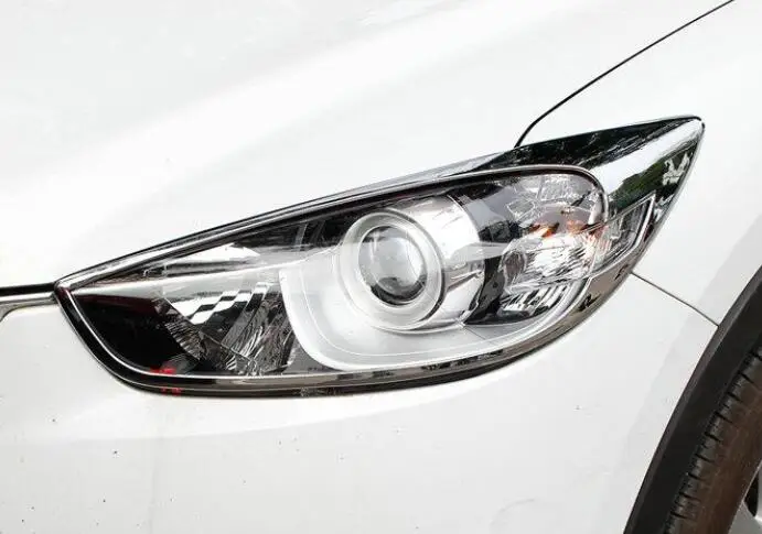 Подходит для MAZDA CX-5 CX5 2013 Хром Передняя фара Крышка лампы отделка передних фар век 2 шт аксессуары