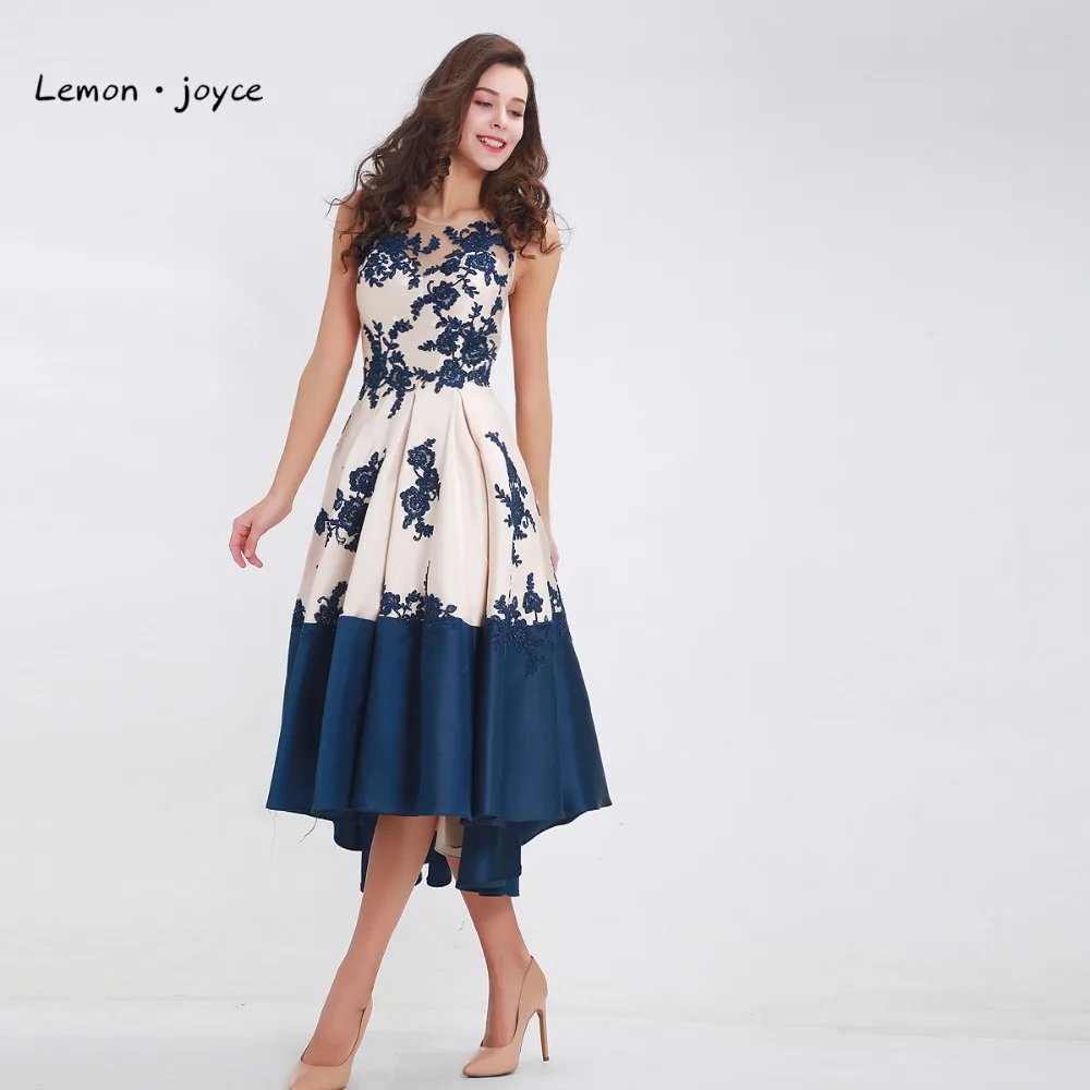 Elegant Prom Dresses 2020 O-neck Sleeveless See-through Contrast Color A-Line High Low Party Gowns Plus Size | Свадьбы и торжества